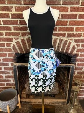 NWT peter pilotto for target blue printed mosaic skirt